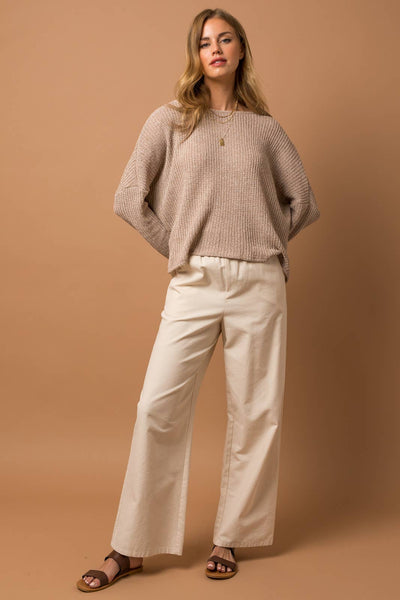 FINLEY TEXTURED KNIT SWEATER TOP IN OATMEAL-SWEATER TOP-MODE-Couture-Boutique-Womens-Clothing