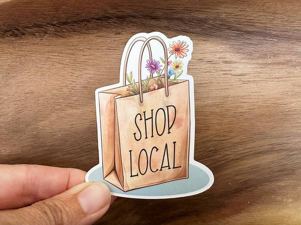 Shop Local Sticker | Shop Small | Cute Shopping Bag Sticker-MODE-Couture-Boutique-Womens-Clothing