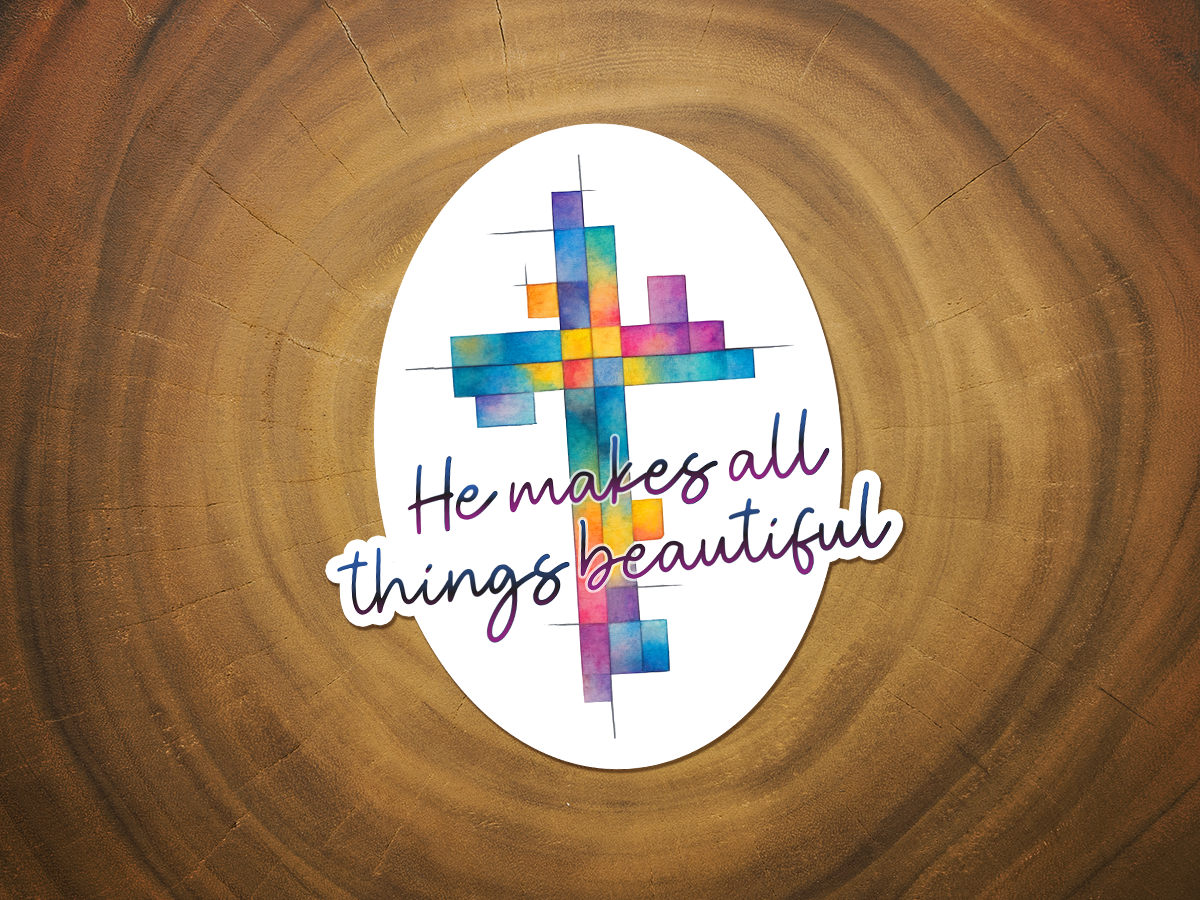 He Makes All Things Beautiful | Christian Sticker | Cross-MODE-Couture-Boutique-Womens-Clothing