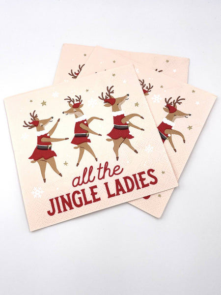 Funny Christmas Cocktail Napkins | Jingle Ladies - 20ct: Default Title-MODE-Couture-Boutique-Womens-Clothing