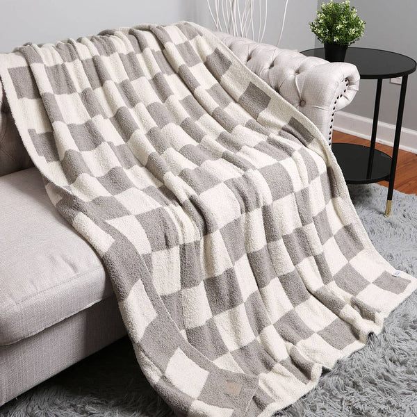 50 X 60" CHECKERBOARD PATTERN THROW BLANKET-Blanket-MODE-Couture-Boutique-Womens-Clothing