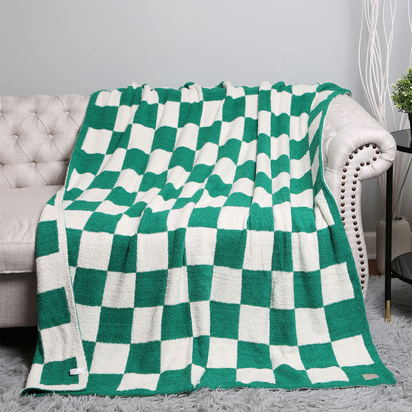 50 X 60" CHECKERBOARD PATTERN THROW BLANKET-Blanket-MODE-Couture-Boutique-Womens-Clothing