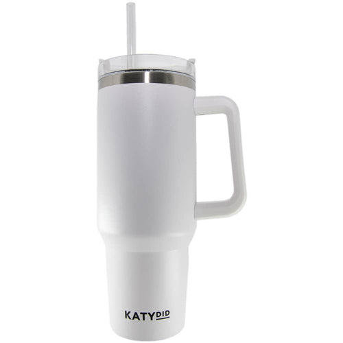 38 OZ TUMBLER WITH HANDLE IN WHITE-BARWARE-MODE-Couture-Boutique-Womens-Clothing