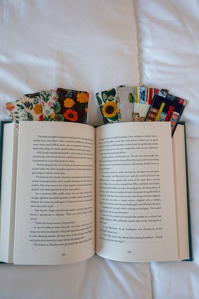 Blossom in Burgundy Fabric Bookmark-MODE-Couture-Boutique-Womens-Clothing