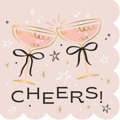 Cocktail Napkins | Cheers Bows - Foil - 20ct: Default Title-MODE-Couture-Boutique-Womens-Clothing