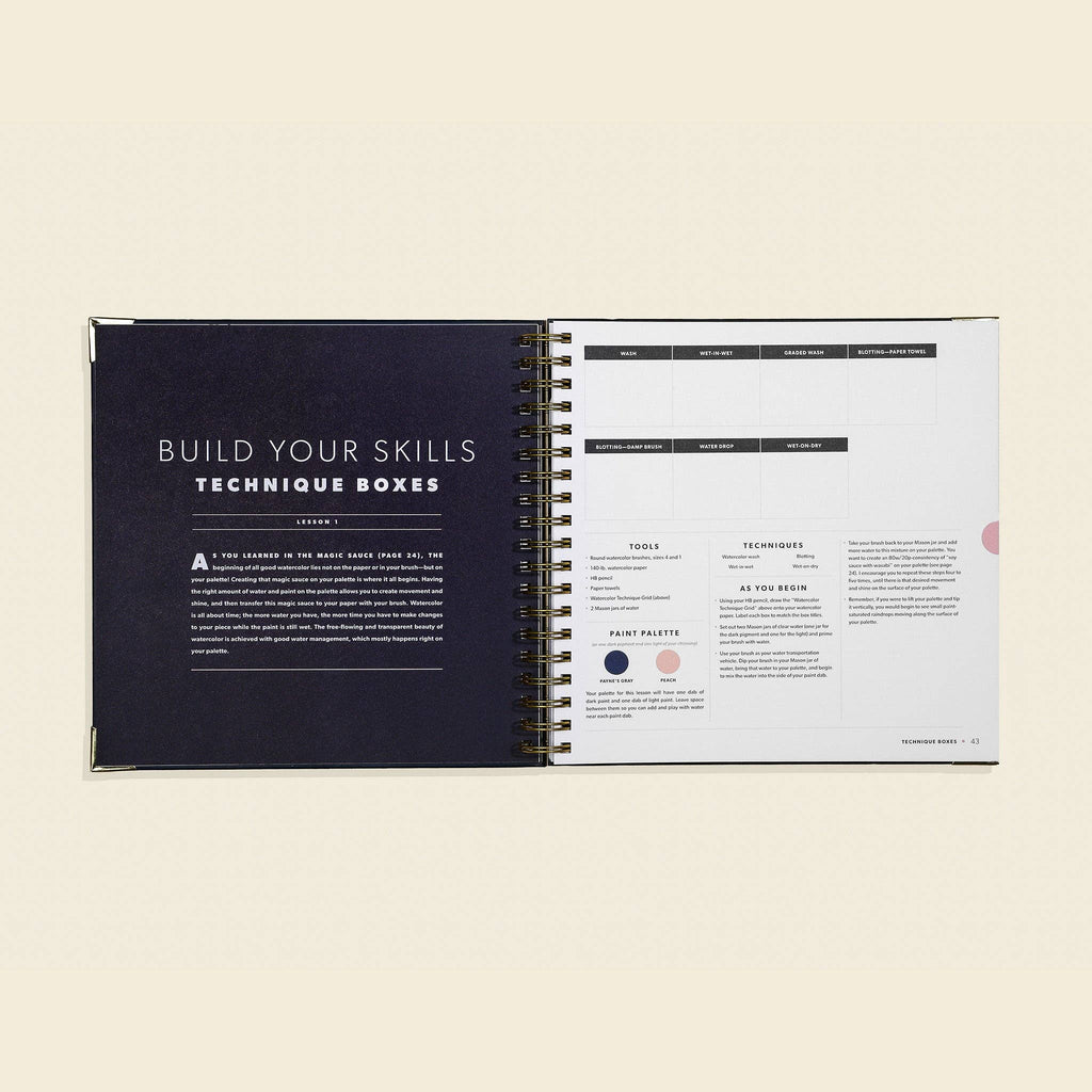 How-to Watercolor Book: Modern Watercolor Botanical (Spiral)-ACTIVITY BOOK-MODE-Couture-Boutique-Womens-Clothing