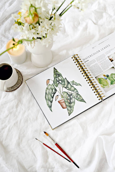 How-to Watercolor Book: Modern Watercolor Botanical (Spiral)-MODE-Couture-Boutique-Womens-Clothing