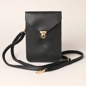 Cell Phone Holder Crossbody Bag: in Black-MODE-Couture-Boutique-Womens-Clothing