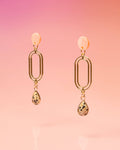 Dalmatian Jasper Cocktail Glam Earrings-MODE-Couture-Boutique-Womens-Clothing
