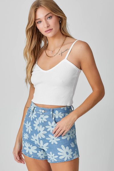 BLOOM DAISY HIGH RISE DENIM SHORTS IN LIGHT-SHORTS-MODE-Couture-Boutique-Womens-Clothing