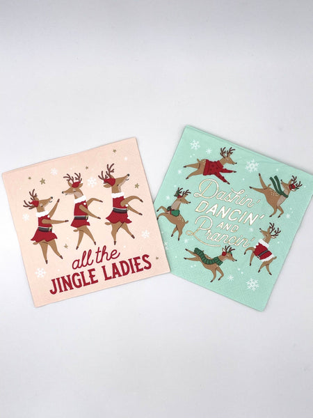 Funny Christmas Cocktail Napkins | Jingle Ladies - 20ct: Default Title-MODE-Couture-Boutique-Womens-Clothing