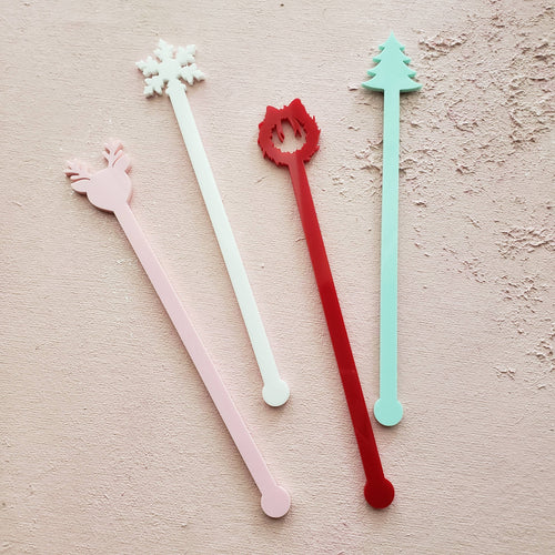 ACRYLIC CHRISTMAS STIR STICKS ASSORTED-BARWARE-MODE-Couture-Boutique-Womens-Clothing