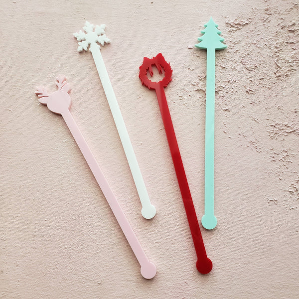 ACRYLIC CHRISTMAS STIR STICKS ASSORTED-BARWARE-MODE-Couture-Boutique-Womens-Clothing
