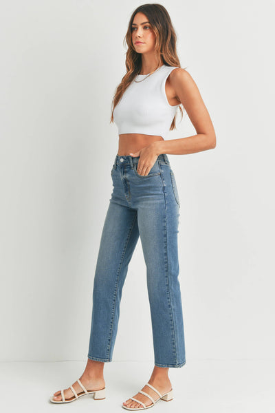 JBD MERCY VINTAGE STRAIGHT JEAN IN MEDIUM WASH-Jeans-MODE-Couture-Boutique-Womens-Clothing