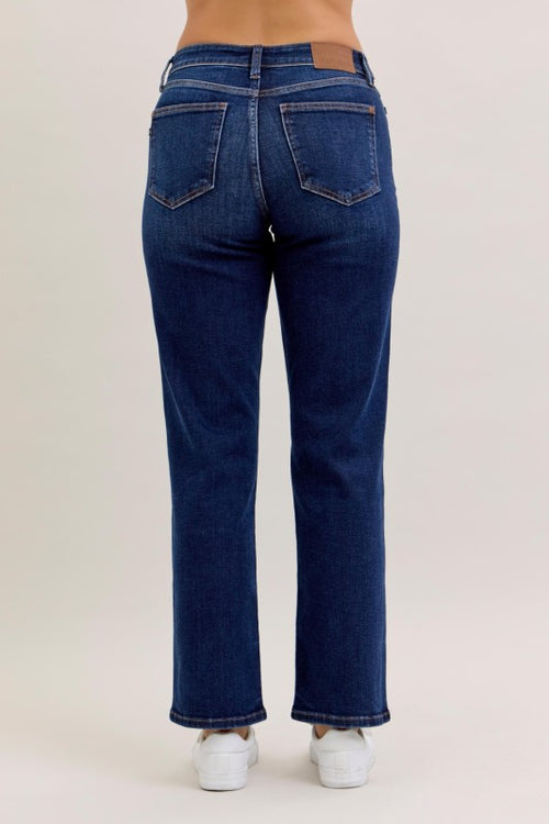 CHARLOTTE HIGH RISE FLARE MODERN JEANS IN DARK INDIGO-Jeans-MODE-Couture-Boutique-Womens-Clothing
