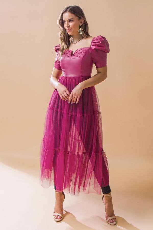 STARLIGHT DREAM FAUX LEATHER MAXI TOP IN PINK-Tops-MODE-Couture-Boutique-Womens-Clothing