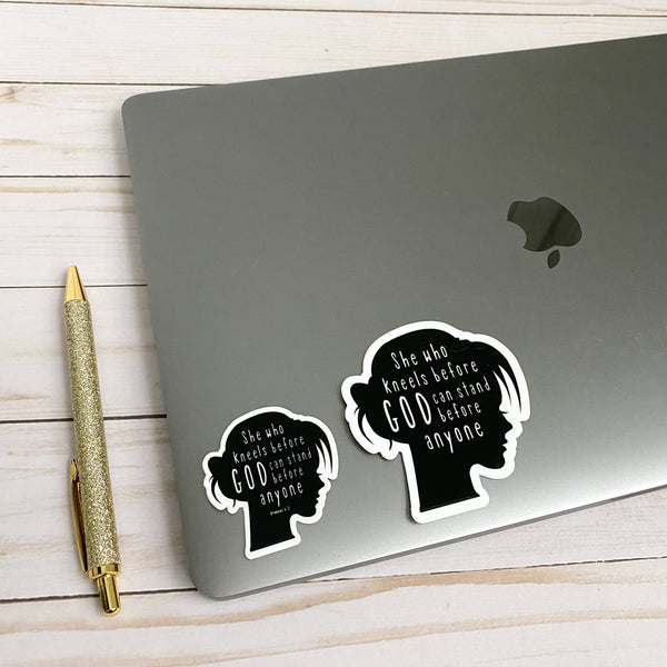 She Who Kneels Before God Sticker: Large-MODE-Couture-Boutique-Womens-Clothing