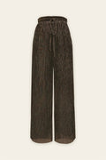CARRIE SHIMMER SLIP ON PANTS IN BROWN-Pants-MODE-Couture-Boutique-Womens-Clothing