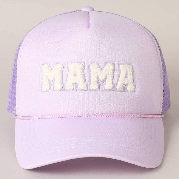 Pink MAMA Chenille Patched Trucker Cap-MODE-Couture-Boutique-Womens-Clothing