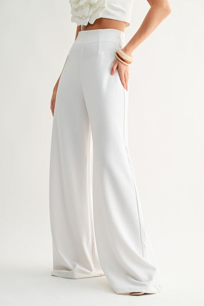 SEASIDE DRIFT PALAZZO PANTS IN WHITE-Palazzo Pants-MODE-Couture-Boutique-Womens-Clothing