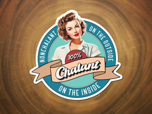 Nonchalant / 100% Chalant | Funny Sticker | Vintage Woman-MODE-Couture-Boutique-Womens-Clothing