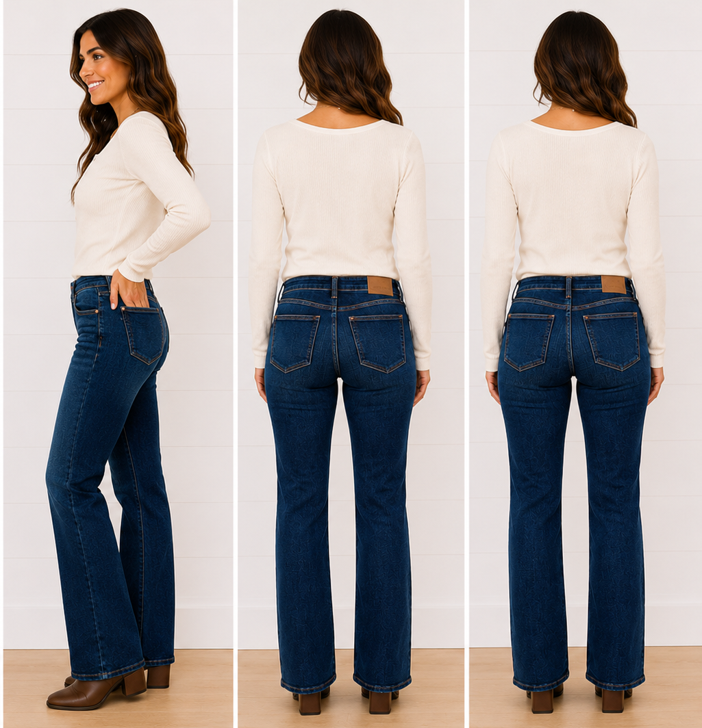 MID RISE STRAIGHT JEAN IN DARK DENIM
