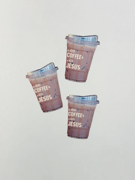 Iced coffee and Jesus sticker, coffee and Jesus lover-MODE-Couture-Boutique-Womens-Clothing