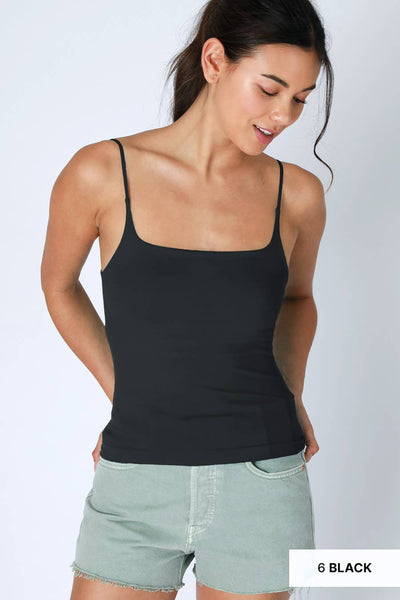 REPEAT SQUARE NECKLINE BASIC CAMI IN BLACK-basic tank-MODE-Couture-Boutique-Womens-Clothing