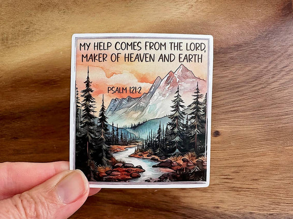 My Help Comes From The Lord | Christian Sticker | Mountains-MODE-Couture-Boutique-Womens-Clothing