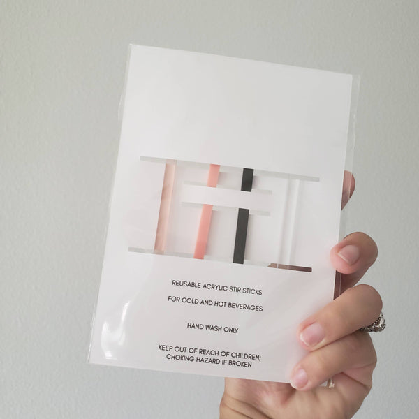 PINK CHRISTMAS ACRYLIC STIR STICKS ASSORTED-BARWARE-MODE-Couture-Boutique-Womens-Clothing