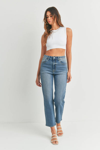 JBD MERCY VINTAGE STRAIGHT JEAN IN MEDIUM WASH-Jeans-MODE-Couture-Boutique-Womens-Clothing