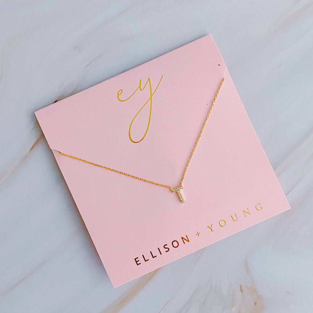 UNDERSTATED BEAUTY INITIAL NECKLACE IN GOLD-NECKLACE-MODE-Couture-Boutique-Womens-Clothing