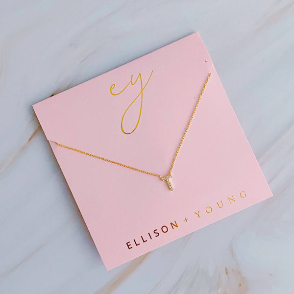 UNDERSTATED BEAUTY INITIAL NECKLACE IN GOLD-NECKLACE-MODE-Couture-Boutique-Womens-Clothing