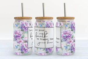 Let Your Faith Be Bigger 16oz Frosted Libbey Glass -MODE-Couture-Boutique-Womens-Clothing