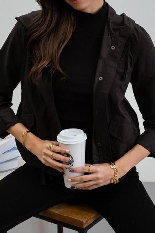 CITY STROLL HOODED UTILITY JACKET IN BLACK-Jacket-MODE-Couture-Boutique-Womens-Clothing