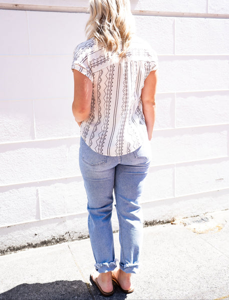 JBD DISTRESSED STRAIGHT LEG DENIM JEANS IN LIGHT-Jeans-MODE-Couture-Boutique-Womens-Clothing