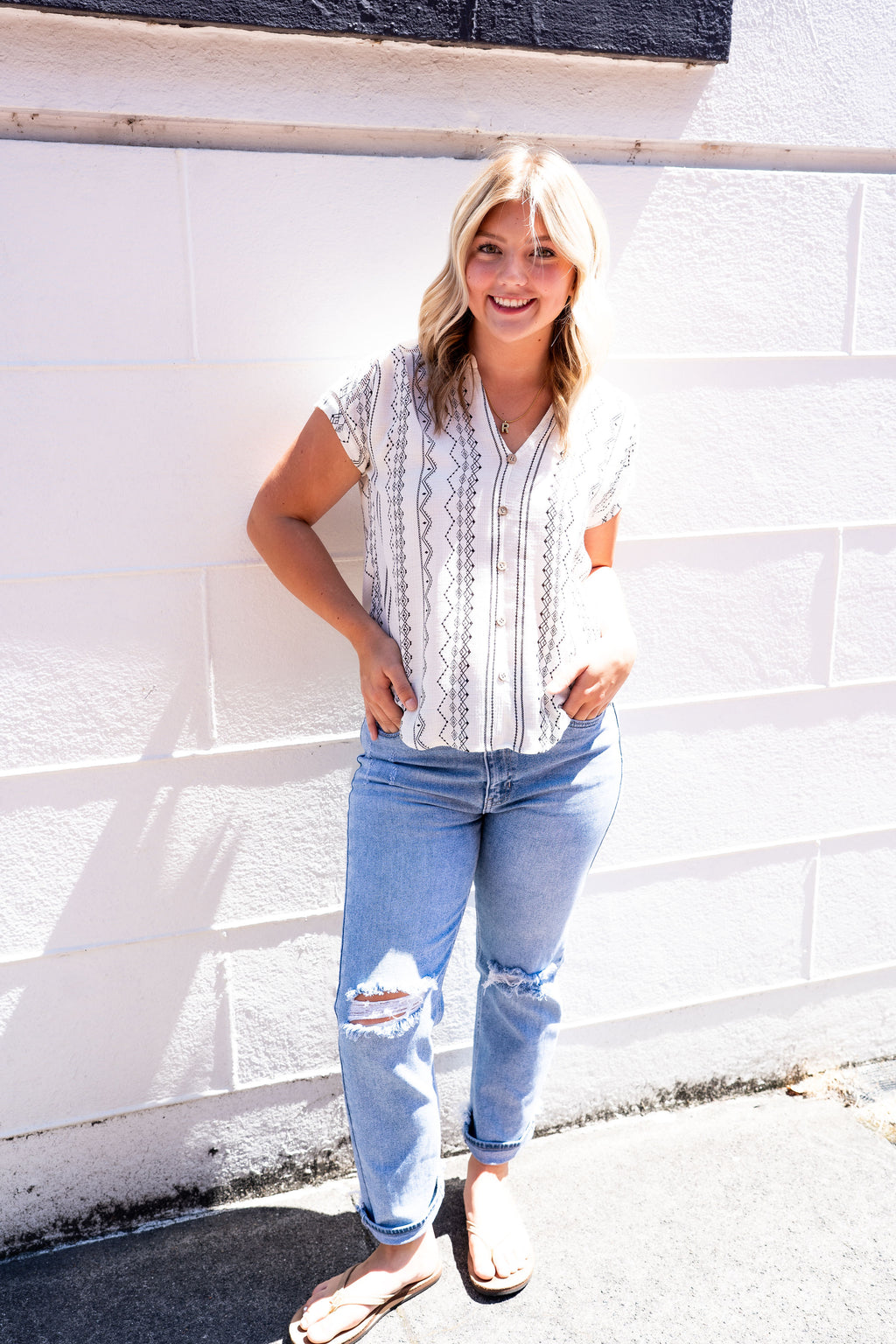 JBD DISTRESSED STRAIGHT LEG DENIM JEANS IN LIGHT-Jeans-MODE-Couture-Boutique-Womens-Clothing