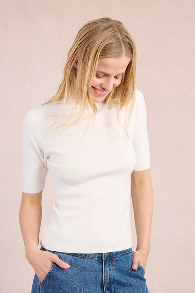 LAKEYN RIBBED KNIT SWEATER IN OFF WHITE-SWEATER TOP-MODE-Couture-Boutique-Womens-Clothing