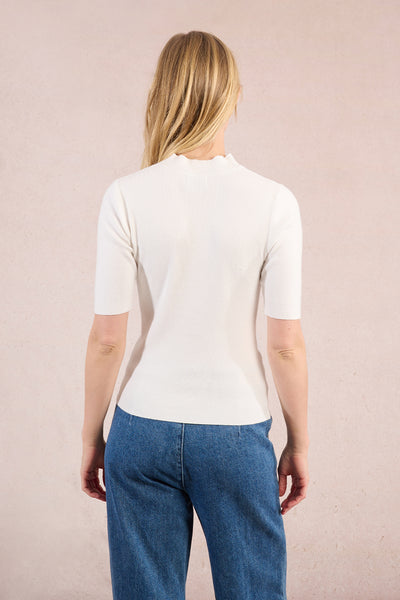 LAKEYN RIBBED KNIT SWEATER IN OFF WHITE-SWEATER TOP-MODE-Couture-Boutique-Womens-Clothing