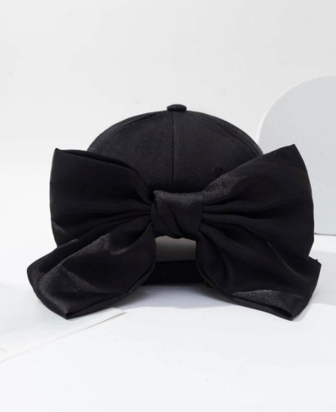 BIG BOW BASEBALL CAP IN BLACK-MODE-Couture-Boutique-Womens-Clothing