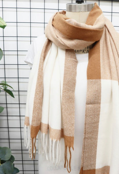TWO TONE CASHMERE SCARF-MODE-Couture-Boutique-Womens-Clothing