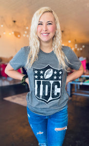 IDC NFL GRAPHIC TEE IN HEATHER GRAY-MODE-Couture-Boutique-Womens-Clothing