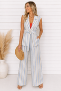 POISED & POLISHED STRIPED PANTS IN OFF WHITE, BLUE & GRAY
