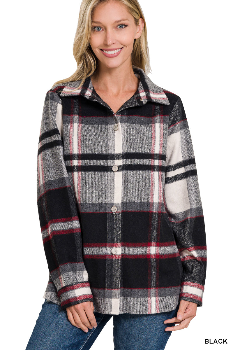 FALLING FOR YOU OVERSIZED LONGLINE PLAID SHACKET IN BLACK-SHACKET-MODE-Couture-Boutique-Womens-Clothing
