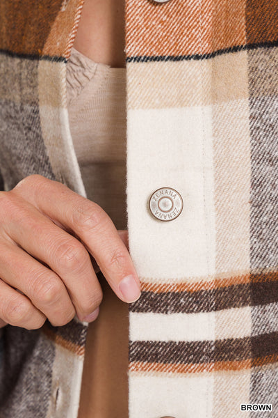 FALLING FOR YOU OVERSIZED LONGLINE PLAID SHACKET IN BROWN-SHACKET-MODE-Couture-Boutique-Womens-Clothing