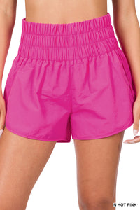 RIANNE WINDBREAKER SHORTS IN HOT PINK-SHORTS-MODE-Couture-Boutique-Womens-Clothing