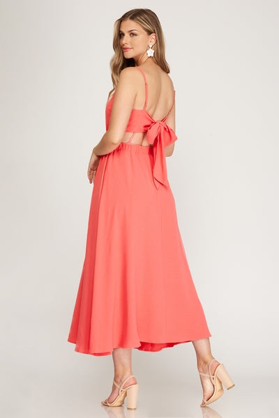 DESTINATION WEDDING CAMI MAXI DRESS IN CORAL-Dresses-MODE-Couture-Boutique-Womens-Clothing