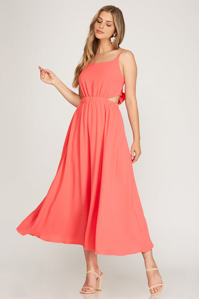DESTINATION WEDDING CAMI MAXI DRESS IN CORAL-Dresses-MODE-Couture-Boutique-Womens-Clothing