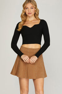 CAN'T BE TAMED MINI SKATER SKIRT IN CARAMEL-SKIRTS-MODE-Couture-Boutique-Womens-Clothing