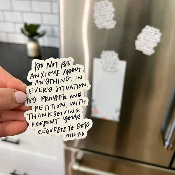 Philippians 4:6 | Fridge magnets | Christian magnet: Black & White-MODE-Couture-Boutique-Womens-Clothing